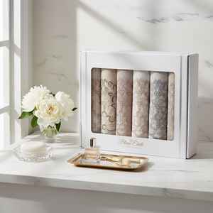 Lot de 6 serviettes de toilette en coton turc 100% en boîte, 50x70cm, dentelle brodée Paris, 390 GSM, serviette de bain de luxe fabriquée en Turquie - Product Image 3
