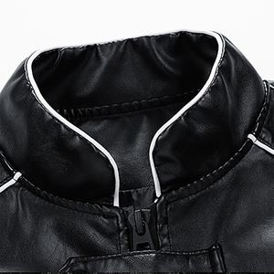 2024 derniers modèles personnalisés broderie Logo PU cuir hommes veste décontracté mode Street Style cuir Baseball veste pour hommes - Product Image 4