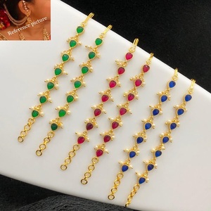 Lujo elegante real con aspecto de piedra Cadena de oreja chapada en oro antiguo aspecto Simple para ropa de boda para bodas fiestas para mujeres - Product Image 1