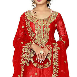 ผ้าชอลวาร์คามีซผ้าไหมปักลายสำหรับงานปาร์ตี้ทางการและอินเดียล่าสุดมีสไตล์ - Product Image 6