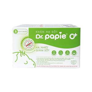 Dr. Papie Parche refrescante de algodón 100% para niños Herbal Green Fever & Headache Relief Picazón en la piel Suministros para bebés 5 paquetes Limpie todo el cuerpo - Product Image 2