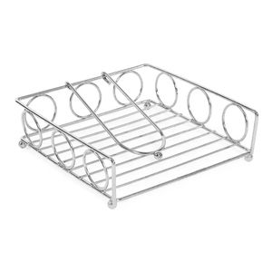 Servilletero de alambre moderno con brazo ponderado, organizador de mesa de Metal con acabado cromado para cocina, comedor y restaurante, servilletero - Product Image 1