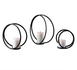 เชิงเทียนโลหะทำด้วยมือเคลือบผงดีไซน์ทันสมัยไฟตกแต่งโลหะคุณภาพสูงสำหรับบ้านและโรงแรม - Product Image 2