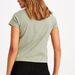 เสื้อยืดแขนสั้นผ้าฝ้าย100% สำหรับผู้หญิง,เสื้อยืดทรงหลวมไม่มีลายกำหนดได้เองปี100% - Product Image 5