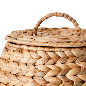 Premium Eco-Friendly Water Hyacinth Basket, Hand Woven Storage Hamper <b>With</b> <b>Lid</b> Custom Handcrafted Home Decor From Vietnam - Product Image 6