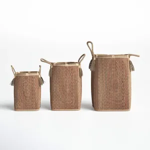 ตะกร้าเก็บหญ้าทะเลพร้อมที่จับเป็นมิตรต่อสิ่งแวดล้อม OEM ออกแบบได้ตามต้องการผลิตในเวียดนามโดยตรง - Product Image 5