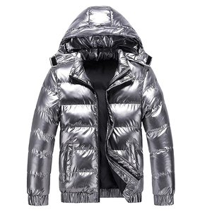 Veste matelassée brillante de style streetwear pour hommes et femmes, de bonne qualité, avec col montant, dernier design d'hiver en vente - Product Image 4