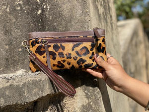 Cartera de mano de cuero con herramientas para mujer, monedero con pelo, elegante, de cuero - Product Image 5