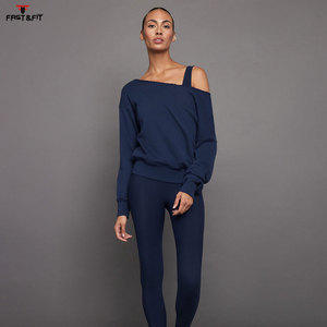 Sudadera transpirable antiarrugas de diseño Popular para mujer, sudadera con hombros descubiertos y logotipo personalizado para mujer - Product Image 4