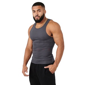 Wholesale Custom <b>Men's</b> Cotton Tank Top Gym <b>Vest</b> Fitness Singlet Workout Muscle Bodybuilding <b>Stringer</b> - Product Image 1