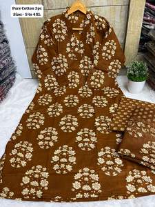 Nuevo Conjunto de Kurti de Algodón Jaipuri Tradicional y Moderno para Fiestas de Invierno, Ropa para Mujer, Estampado sin Técnicas Especiales - Product Image 2