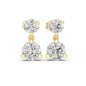 Boucles d'oreilles pendantes ethniques en or 10KT/14KT/18KT (or rose/jaune/blanc) avec diamant de laboratoire Kesari Diam 3 carats taille brillant, sans conflit - Product Image 5