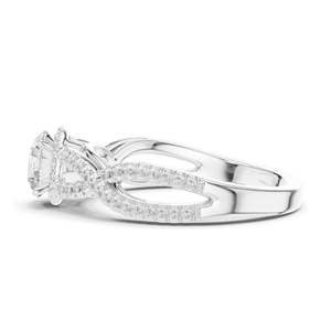 Bague de fiançailles torsadée avec diamant de laboratoire rond taille brillant de 1,22 carat, clarté VVS-VS EF, or 18 carats, 14 carats, 10 carats et argent 925 - Product Image 6