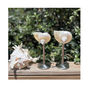 Copa de vino de concha marina hecha a mano, copa de concha única para proveedor de regalo de boda costero - Product Image 1