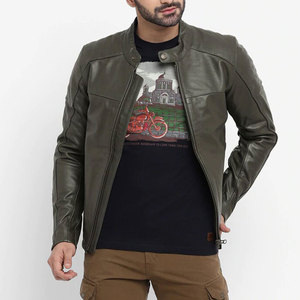 High Quality Custom Designed <b>Men's</b> Winter Leather <b>Jacket</b> Solid Color Streetwear with Zipper Closure Online Sale - Product Image 4