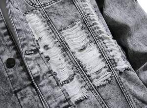 Denim <b>Jacket</b> for <b>Men</b> Denim <b>Jacket</b> Distressed Ripped Slim Fit Stretch <b>Trucker</b> <b>Jackets</b> Classic Casual Denim Coat - Product Image 5