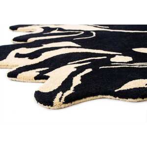 Tapis créatifs, fusion de noir et de beige, moderne, fait main, en laine, écologique, adapté aux animaux domestiques, antidérapant, poils moyens, tapis de salon, chambre à coucher - Product Image 1