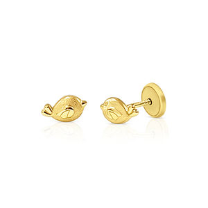 Pendientes de latón chapados en oro étnicos de moda Diseño de pájaro liso - Product Image 1