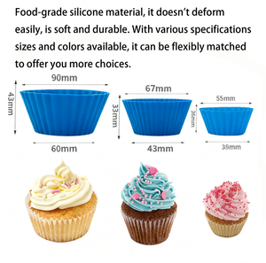 Cake Molds Basics Reusable Food Grade <b>Silicone</b> Baking Cups Muffin Liners BPA Free Heat Resistant Dishwasher Safe Cake <b>Tools</b> - Product Image 5
