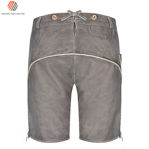 Shorts décontractés en cuir et tissu peigné pour hommes, respirants, séchage rapide, taille mi-haute, fermeture à cordon - Product Image 2