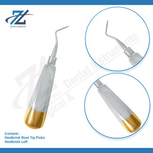 Heidbrink Left Root Tip <b>Picks</b> German High Quality Stainless Steel <b>Dental</b> Elevators <b>Dental</b> Instruments Manufacturer Pakistan - Product Image 3