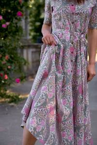 Robe en coton bohème artisanale à imprimé floral, robe décontractée pour femmes, occasion spéciale, été - Product Image 4