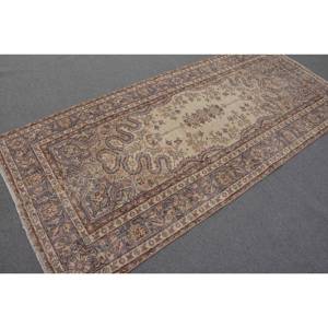 Vintage turc 4x8ft grand tapis classique Beige marron Oasis abstrait Patchwork motif laine Latex pour couloir chambre décor - Product Image 2