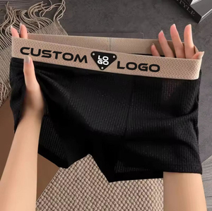Calzoncillos Bóxer de Algodón Sin Costuras Ecológicos de Alta Calidad para Hombre, Transpirables y Cómodos, con Logotipo en la Cintura, Venta Caliente - Product Image 1