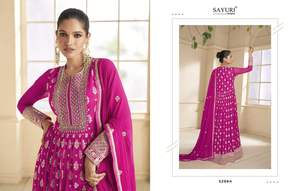 Designer Fancy Dress Heavy Blooming Georgette Salwar Suit & Dupatta With Cotton Zari and Sequence Embroidery Work Woman Fashion - Product Image 6