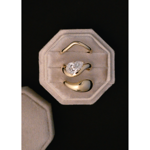 Anillo Apilable Curvo de Madera de Palisandro Vintage, Moderno, Chapado en Oro de 18K, con Incrustaciones de Titanio, Estilo Moderno, para Regalo - Product Image 3