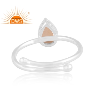 Best Quality Fine Sterling Silver Natural Ethiopian <b>Opal</b> Gemstone Pear Design Stackable <b>Ring</b> Custom Jewelry Manufacturer - Product Image 4