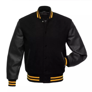 Varsity Jacket for Men High Quality OEM Custom Leather Sleeve Chenille Embroidery Bomber Flight Chicago jackets - Product Image 2