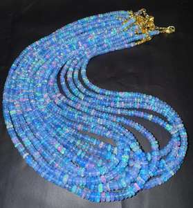 Cuentas Redondas Lisas de Ópalo Etíope Color Azul Paraiba, Hechas a Mano, Certificadas por Terceros, Gemas TASBIYA, Listas para Enviar - Product Image 4