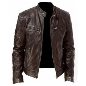 Veste de moto urbaine élégante XS Faux cuir fermeture éclair asymétrique brodée taille ceinturée intérieur doux avec motif de lettre unique - Product Image 4