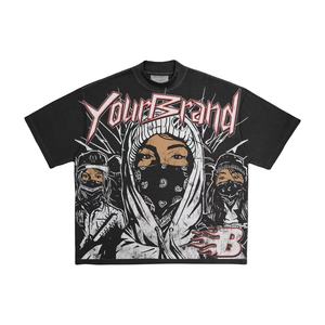 Camiseta de Hombre de Manga Corta, 100% Algodón, de Alta Calidad, con Logotipo Personalizado, 300g, Transpirable, Ecológica, Anti-UV, Estilo Hip Hop, Holgada - Product Image 1