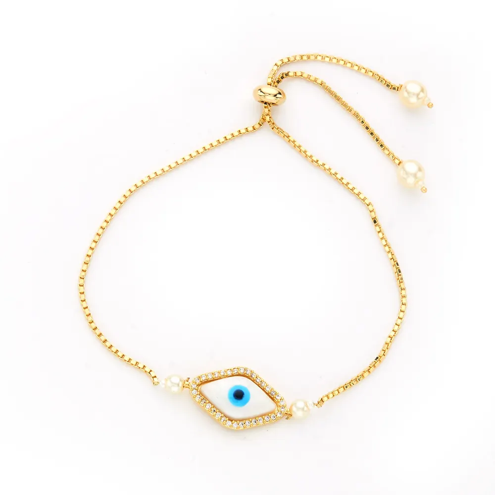 American Diamond Adjusta ble Delicate Evil Eye Armband mit Vergoldung 423270 Großhändler in Indien