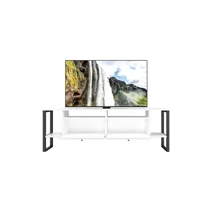 عالية الجودة البلاد نمط التلفزيون وحدة التحكم مخصص الحديثة المنزلية الأبيض حامل تلفاز 2022 مصنع الجملة خشبية Mdf الحديثة