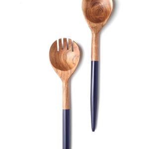 Haute qualité bois salade serveur résine poignée cuillère fourchette pour taille personnalisée nourriture cuillère fourchette vaisselle salade serveur couverts produits - Product Image 5