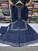 Pakistanais Readymade Ethnique Indien Porter Tenue pour Femmes Sharara Ensemble avec Dupata Indien Georgette Tissu Broderie Travail Anarkali