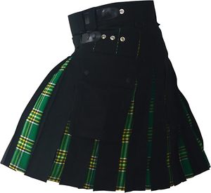 Onstyle deportes de alta calidad híbrido algodón Kilt Deluxe negro reloj tartán kilt Goth Outdoor Utility Highland falda - Product Image 3