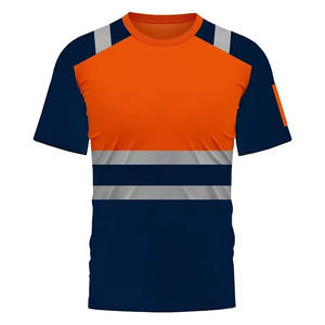 เสื้อทำงานคอกลมแขนสั้นสำหรับผู้ชายเสื้อยืดกีฬาผ้าโพลีเอสเตอร์แห้งเร็ว - Product Image 4