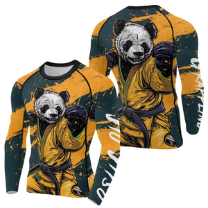 Jiu Jitsu Fitness Swim Shirts MMA for Men Bjj Rashguard Rash Guard Custom Logo High Quality Wholesale Plain <b>Printed</b> Long Sleeves - Product Image 1