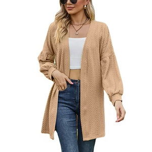 เสื้อคาร์ดิแกนผ้าถักเนื้อนุ่ม สวมใส่สบาย ดีไซน์เปิดด้านหน้าแบบคลาสสิก ให้ความรู้สึกอบอุ่น - Product Image 6