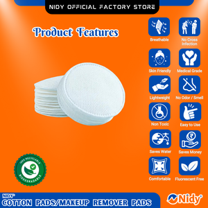 Almohadillas de algodón desechables absorbentes suaves NIDY para salón de spa, almohadillas suaves para el bienestar, eliminación de maquillaje facial, cuidado personal de belleza - Product Image 2