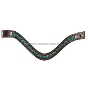 กำไลข้อมือหนังม้าประดับคริสตัลสีเขียวมรกตแบบมีลักษณะเฉพาะตัว100% ทำมือมีขนาดใหญ่ระยิบระยับ - Product Image 2