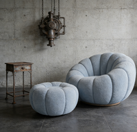 Promotion Fauteuil d'appoint citrouille, Canapé paresseux moelleux, Fauteuil de détente très élastique pour Salon et Balcon