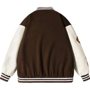 แจ็กเก็ตเลตเตอร์แมนทันสมัยสำหรับฤดูหนาวแจ็กเก็ตขนแกะ100% ตัวอักษรสีและดีไซน์ตามสั่งสำหรับฤดูหนาว - Product Image 2