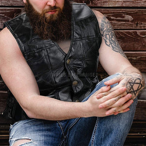 Chaleco de piel de vaca ajustado personalizado para hombre, ropa de abrigo de lona transpirable para invierno, uso de moda hecho en Pakistán - Product Image 6