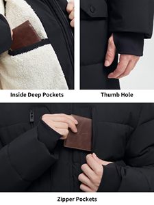 Veste bouffante à capuche patchable à col montant Veste décontractée à capuche brillante pour l'hiver Veste bouffante personnalisée pour hommes - Product Image 5