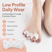 En gros, Séparateur d'orteils coloré en SEBS, Correcteur d'hallux valgus, Écarteur d'orteils souple et Protecteur d'orteils superposés pour les soins quotidiens des pieds